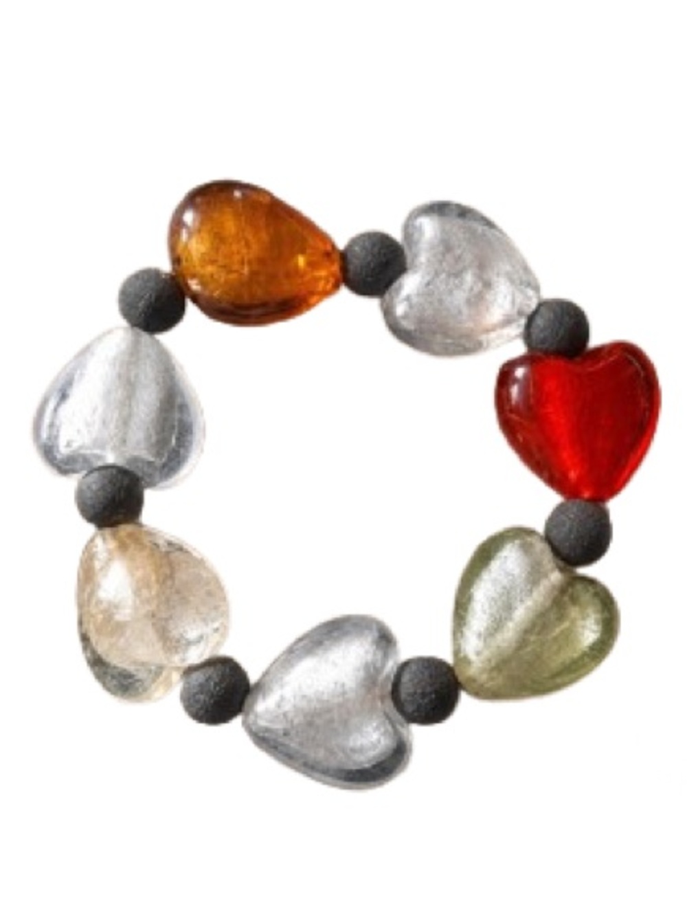 ❤️ Multicolour Heart Bead Bracelet – Cute & Handmade‑Style